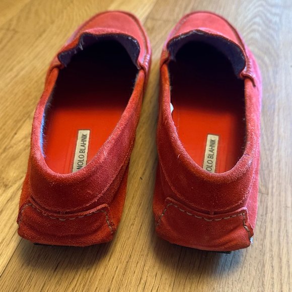GORGEOUS Manolo Blahnik Suede Drivers, Mens Size 9, Red Suede, Great Condition! - Picture 8 of 9